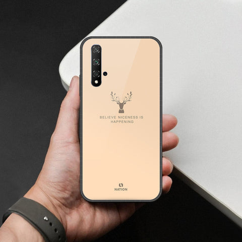 Honor 20 Cover - Nice Series - HQ Ultra Shine Premium Infinity Glass Soft Silicon Borders Case