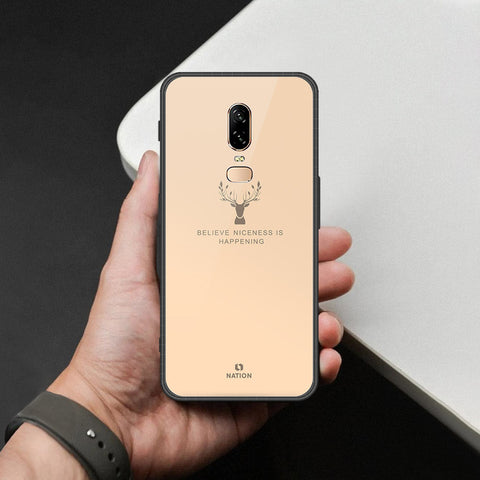 OnePlus 6 Cover - Nice Series - HQ Ultra Shine Premium Infinity Glass Soft Silicon Borders Case