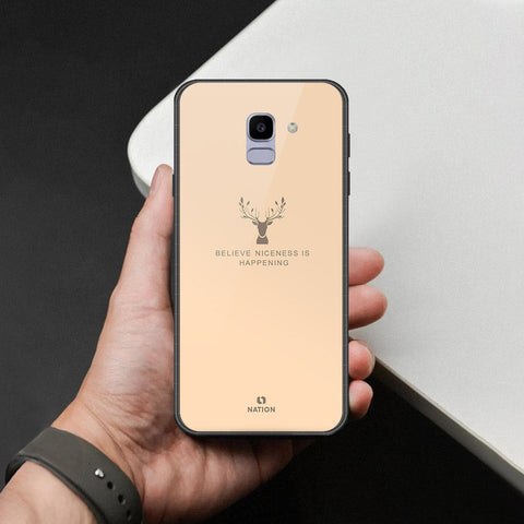 Samsung Galaxy J6 2018 Cover - Nice Series - HQ Ultra Shine Premium Infinity Glass Soft Silicon Borders Case