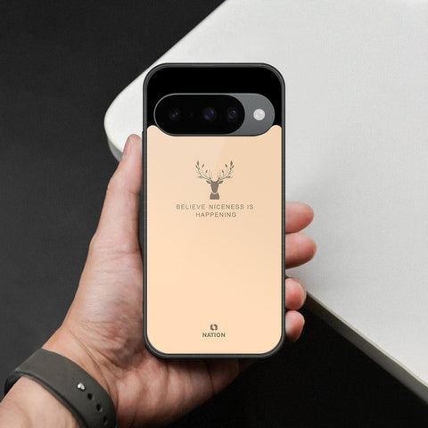Google Pixel 10 Cover - Nice Series - HQ Ultra Shine Premium Infinity Glass Soft Silicon Borders Case