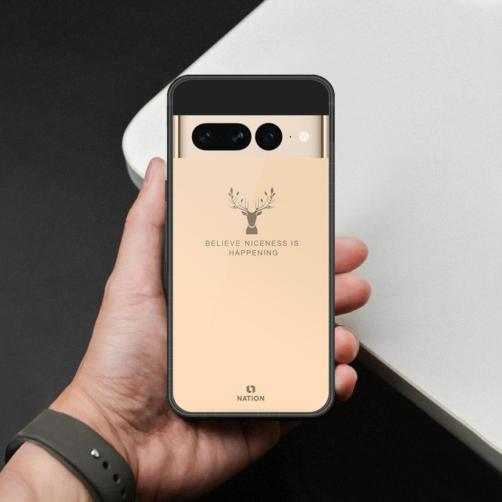 Google Pixel 7 Pro Cover - Nice Series - HQ Ultra Shine Premium Infinity Glass Soft Silicon Borders Case (Fast Delivery)