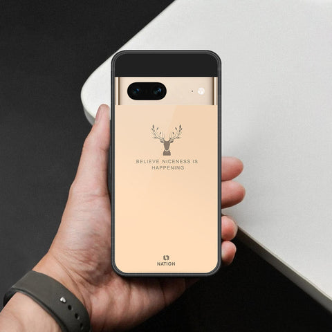 Google Pixel 7 Cover - Nice Series - HQ Ultra Shine Premium Infinity Glass Soft Silicon Borders Case
