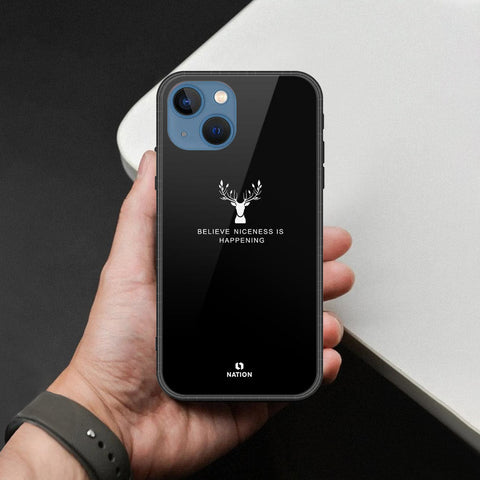 iPhone 13 Cover - Nice Series - HQ Ultra Shine Premium Infinity Glass Soft Silicon Borders Case
