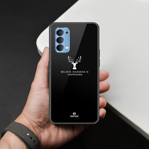 Oppo Reno 4 Cover - Nice Series - HQ Ultra Shine Premium Infinity Glass Soft Silicon Borders Case