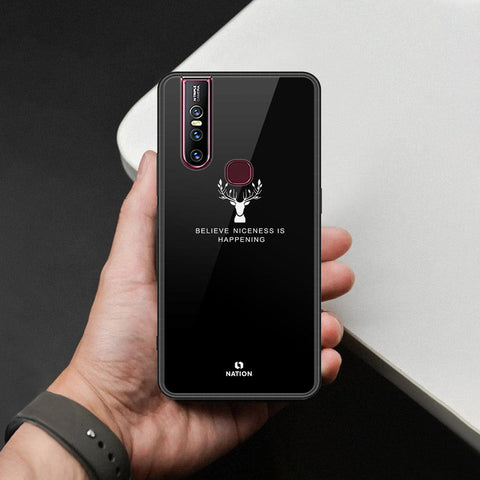 Vivo V15 Cover - Nice Series - HQ Ultra Shine Premium Infinity Glass Soft Silicon Borders Case