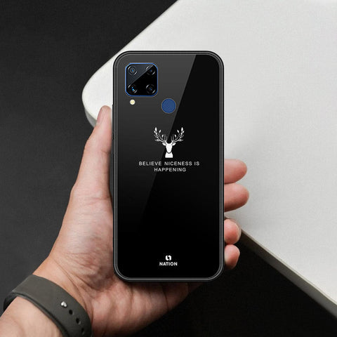 Realme C15 Cover - Nice Series - HQ Ultra Shine Premium Infinity Glass Soft Silicon Borders Case