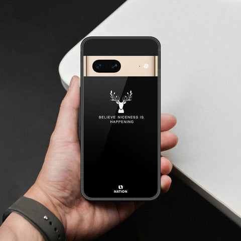 Google Pixel 7 Cover - Nice Series - HQ Ultra Shine Premium Infinity Glass Soft Silicon Borders Case