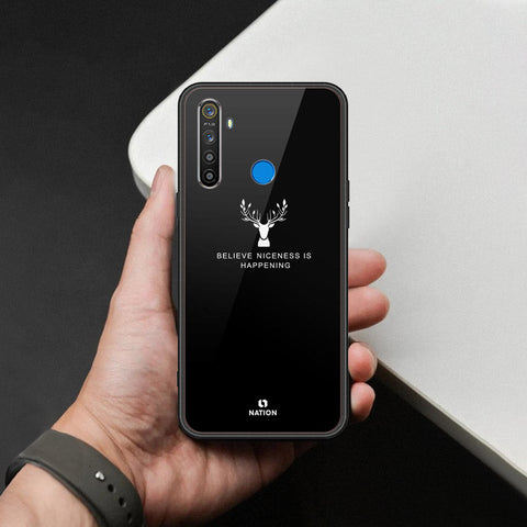 Realme 5 Cover - Nice Series - HQ Ultra Shine Premium Infinity Glass Soft Silicon Borders Case