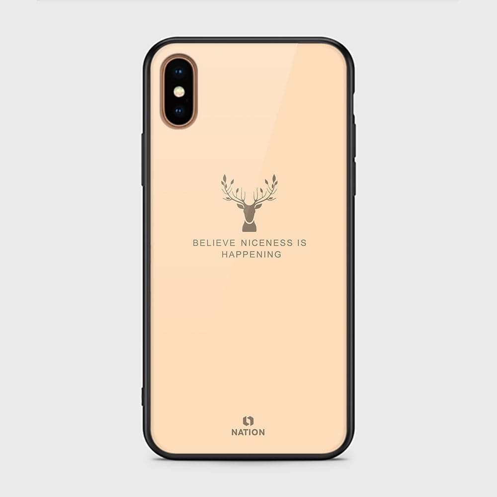 iPhone XS Max Cover- Nice Series - D250 - HQ Ultra Shine Premium Infinity Glass Soft Silicon Borders Case ( Fast Delivery )