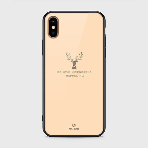 iPhone XS Max Cover- Nice Series - D250 - HQ Ultra Shine Premium Infinity Glass Soft Silicon Borders Case ( Fast Delivery )