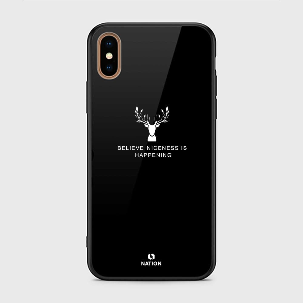 iPhone XS Max Cover- Nice Series - D28 - HQ Ultra Shine Premium Infinity Glass Soft Silicon Borders Case ( Fast Delivery )