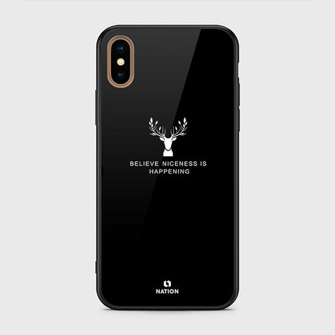 iPhone XS Max Cover- Nice Series - D28 - HQ Ultra Shine Premium Infinity Glass Soft Silicon Borders Case ( Fast Delivery )