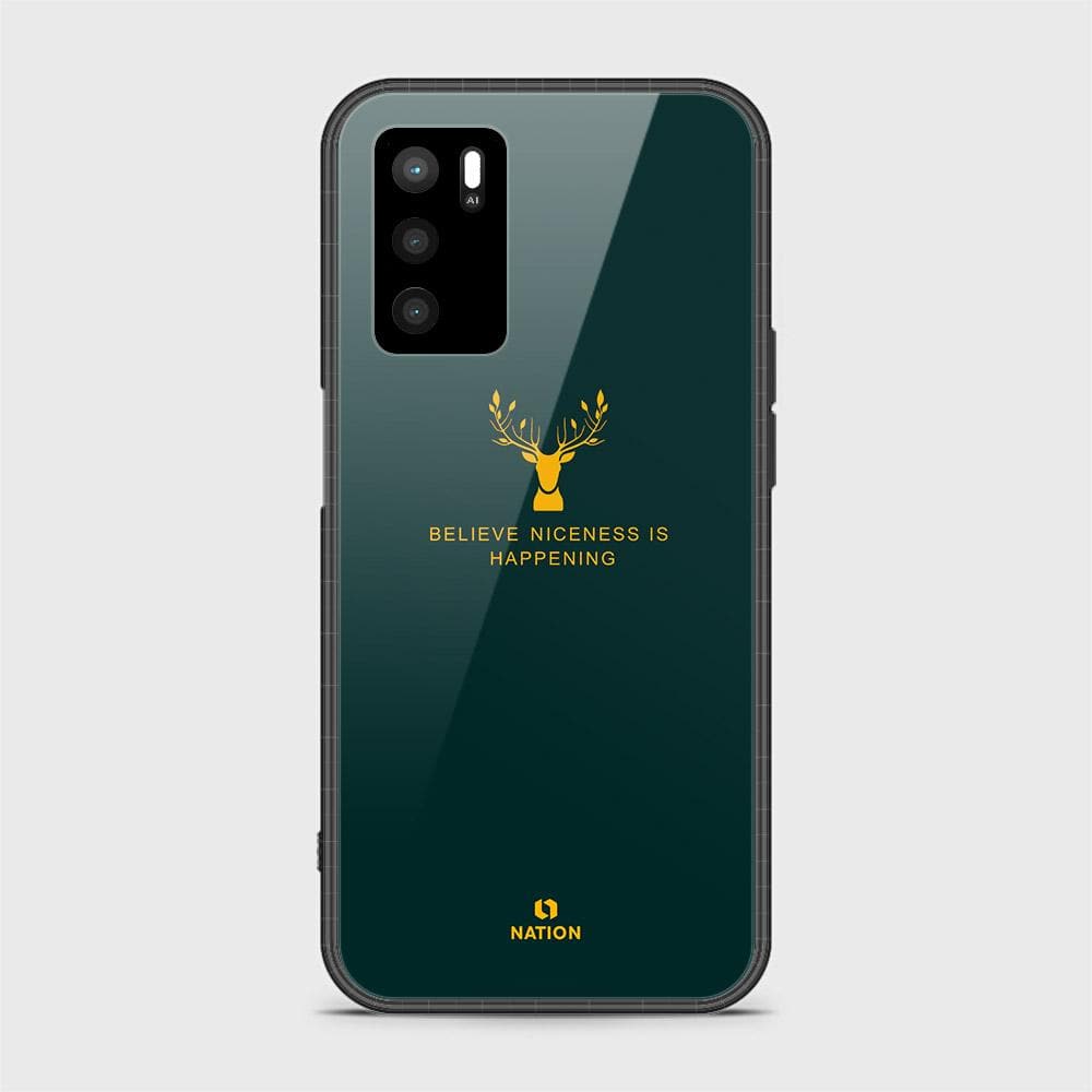 Oppo A16 Cover- Nice Series - D50 - HQ Ultra Shine Premium Infinity Glass Soft Silicon Borders Case  ( Fast Delivery )