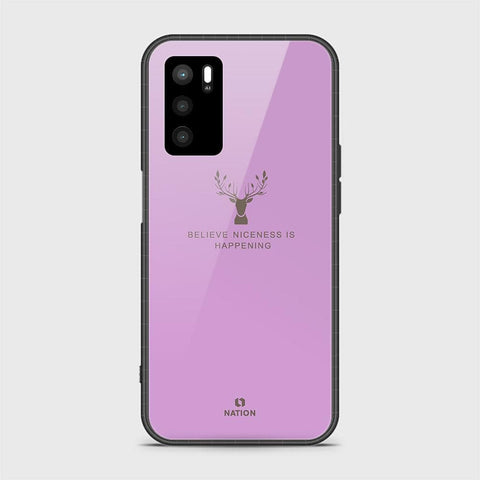 Oppo A16 Cover- Nice Series - D50 - HQ Ultra Shine Premium Infinity Glass Soft Silicon Borders Case  ( Fast Delivery )
