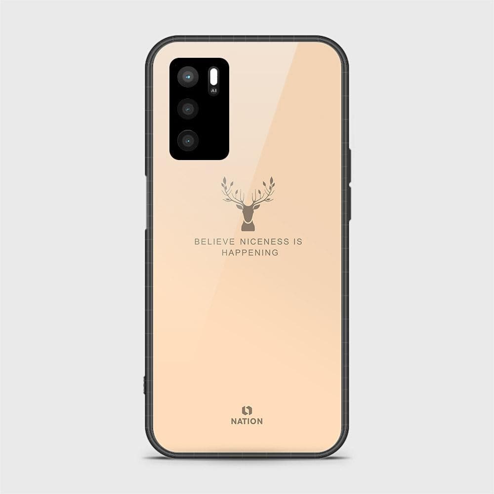 Oppo A16 Cover- Nice Series - D1 - HQ Ultra Shine Premium Infinity Glass Soft Silicon Borders Case ( Fast Delivery )