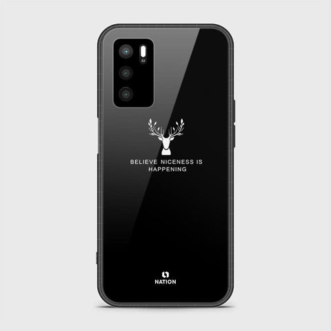 Oppo A16 Cover- Nice Series - D50 - HQ Ultra Shine Premium Infinity Glass Soft Silicon Borders Case  ( Fast Delivery )