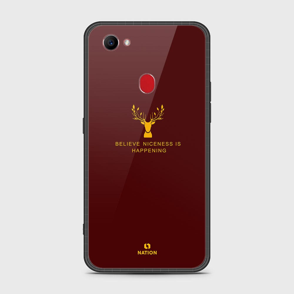 Oppo F7 Cover- Nice Series - HQ Ultra Shine Premium Infinity Glass Soft Silicon Borders Case ( Fast Delivery )