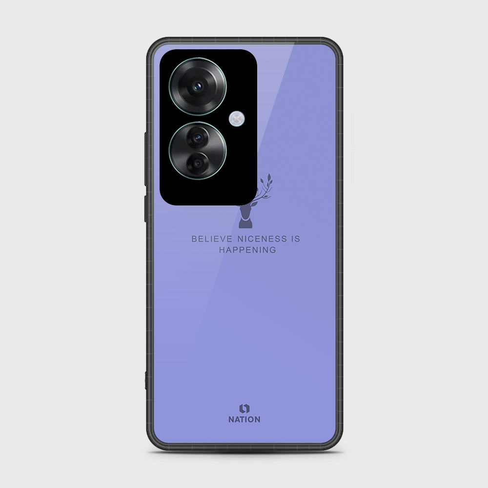 Oppo Reno 11F 5G Cover- Nice Series - HQ Ultra Shine Premium Infinity Glass Soft Silicon Borders Case (Fast Delivery) (H)