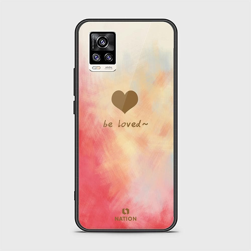 Vivo V20 Cover - ONation Heart Series - D21 - HQ Ultra Shine Premium Infinity Glass Soft Silicon Borders Case ( Fast Delivery )