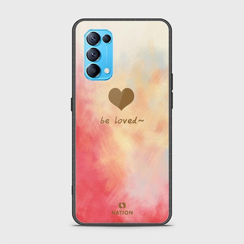 Oppo Reno 5 4G Cover - ONation Heart Series - D333- HQ Ultra Shine Premium Infinity Glass Soft Silicon Borders Case ( Fast Delivery )