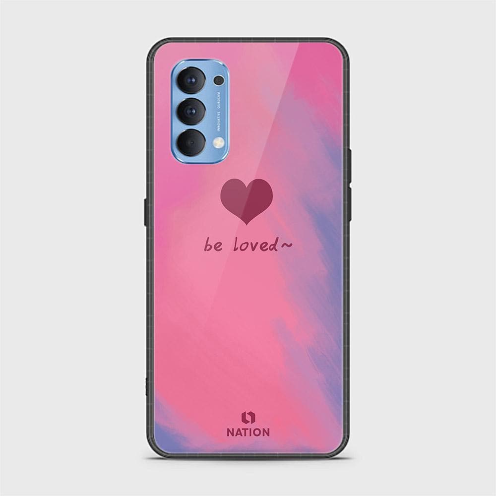 Oppo Reno 4 Cover - Onation Heart Series - D8 - HQ Ultra Shine Premium Infinity Glass Soft Silicon Borders Case ( Fast Delivery )