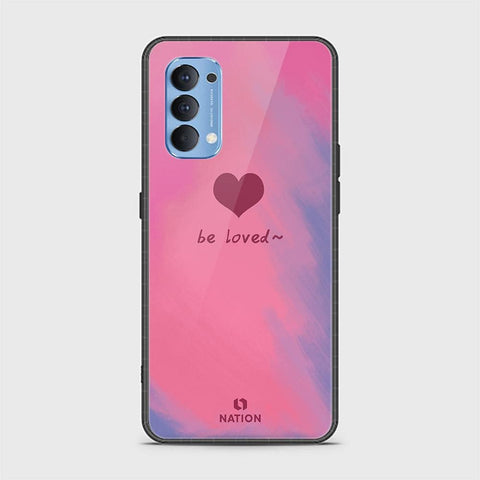 Oppo Reno 4 Cover - Onation Heart Series - D8 - HQ Ultra Shine Premium Infinity Glass Soft Silicon Borders Case ( Fast Delivery )