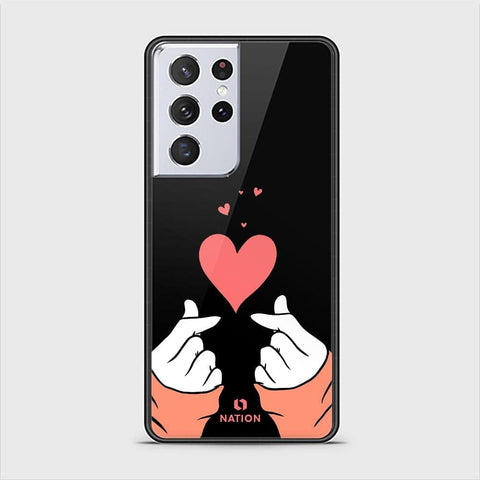 Samsung Galaxy S21 Ultra 5G Cover - Onation Heart Series - D26 - HQ Ultra Shine Premium Infinity Glass Soft Silicon Borders Case ( Fast Delivery )