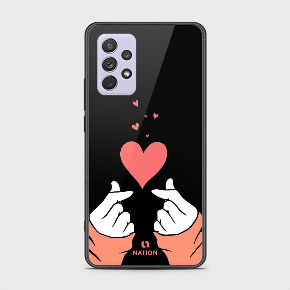 Samsung Galaxy A72 Cover - ONation Heart Series - HQ Ultra Shine Premium Infinity Glass Soft Silicon Borders Case (Fast Delivery)