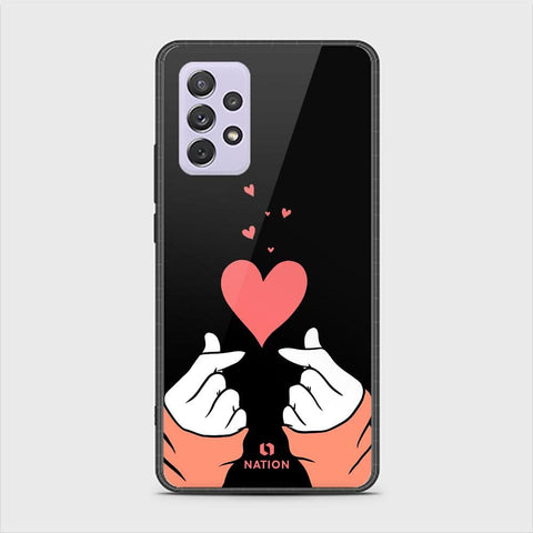 Samsung Galaxy A72 Cover - ONation Heart Series - HQ Ultra Shine Premium Infinity Glass Soft Silicon Borders Case (Fast Delivery)