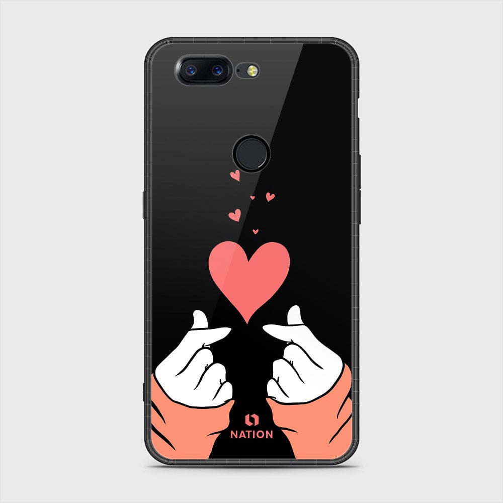 OnePlus 5T Cover- Onation Heart Series - D17 - HQ Ultra Shine Premium Infinity Glass Soft Silicon Borders Case ( Fast delivery )