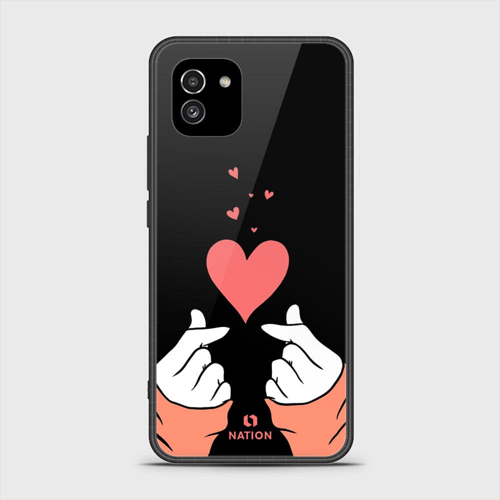 Samsung Galaxy A03 Cover- Onation Heart Series - D9 - HQ Ultra Shine Premium Infinity Glass Soft Silicon Borders Case ( Fast Delivery )