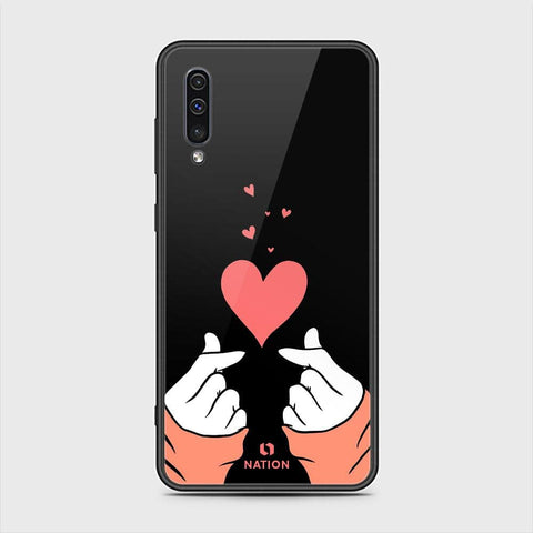 Samsung Galaxy A50 Cover - ONation Heart Series - HQ Ultra Shine Premium Infinity Glass Soft Silicon Borders Case