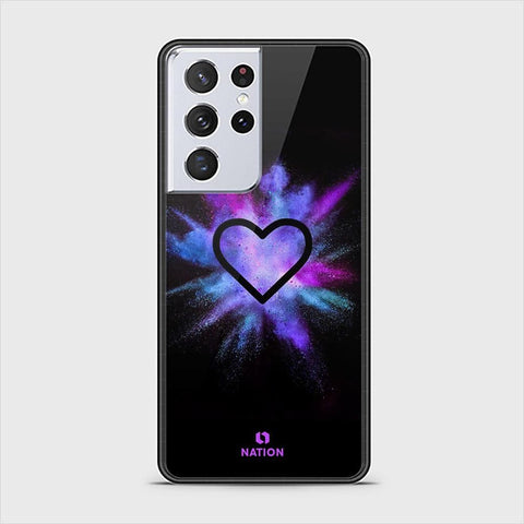 Samsung Galaxy S21 Ultra 5G Cover - Onation Heart Series - D5 - HQ Ultra Shine Premium Infinity Glass Soft Silicon Borders Case ( Fast Delivery )