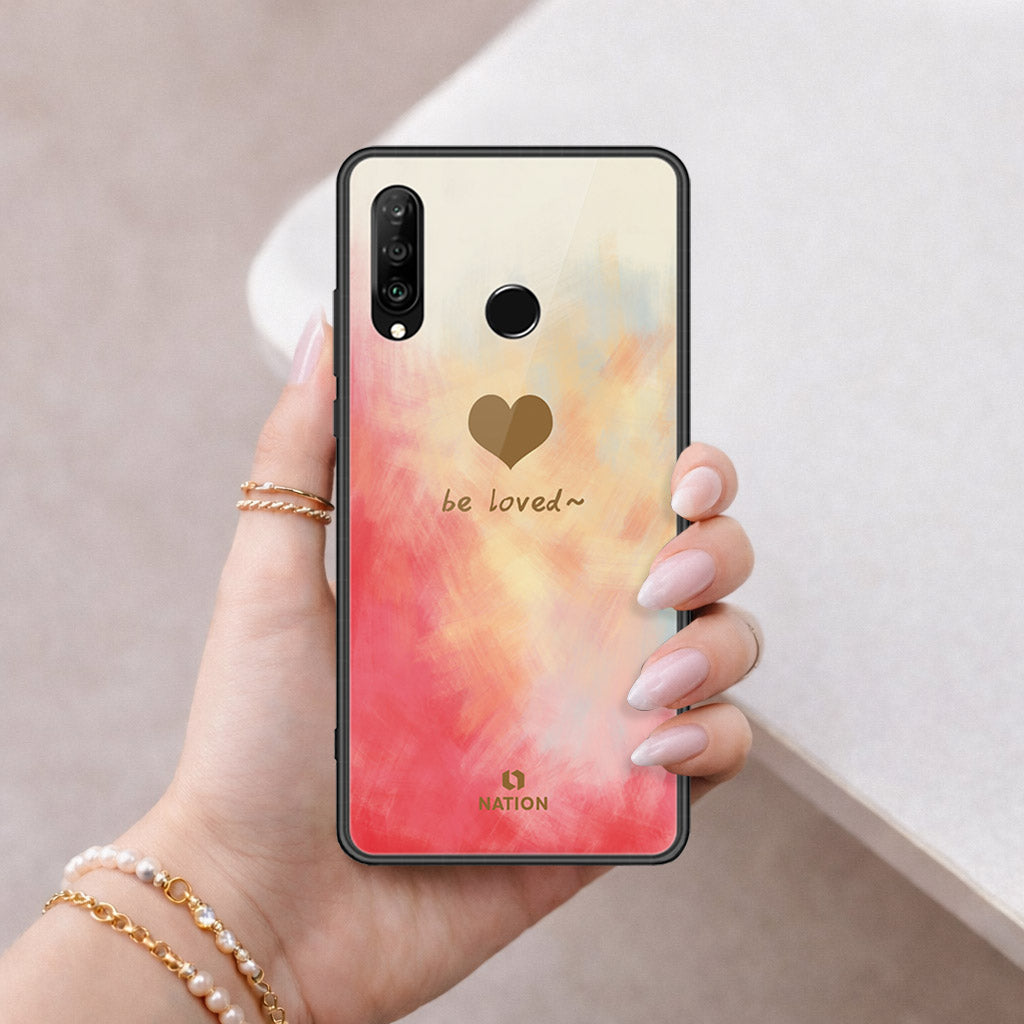 Huawei P30 lite Cover - Onation Heart Series - HQ Ultra Shine Premium Infinity Glass Soft Silicon Borders Case