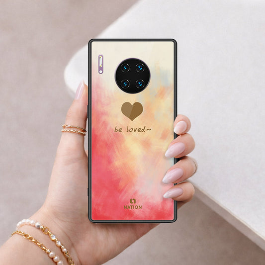 Huawei Mate 30 Pro Cover - Onation Heart Series - HQ Ultra Shine Premium Infinity Glass Soft Silicon Borders Case