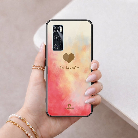 Vivo V20 SE Cover - Onation Heart Series - HQ Ultra Shine Premium Infinity Glass Soft Silicon Borders Case