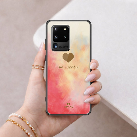Samsung Galaxy S20 Ultra Cover - Onation Heart Series - HQ Ultra Shine Premium Infinity Glass Soft Silicon Borders Case
