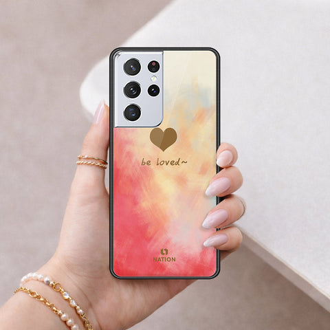 Samsung Galaxy S21 Ultra 5G Cover - Onation Heart Series - HQ Ultra Shine Premium Infinity Glass Soft Silicon Borders Case