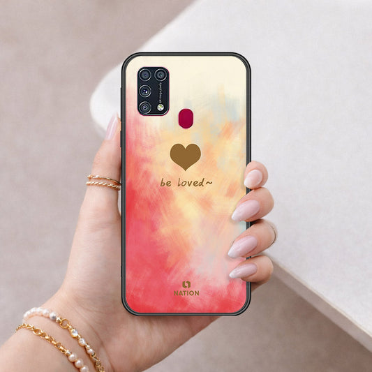 Samsung Galaxy M31 Cover - Onation Heart Series - HQ Ultra Shine Premium Infinity Glass Soft Silicon Borders Case