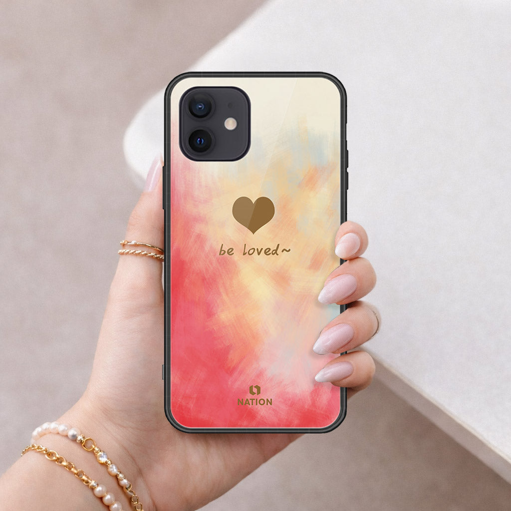 iPhone 12 - Onation Heart Series - HQ Ultra Shine Premium Infinity Glass Soft Silicon Borders Case