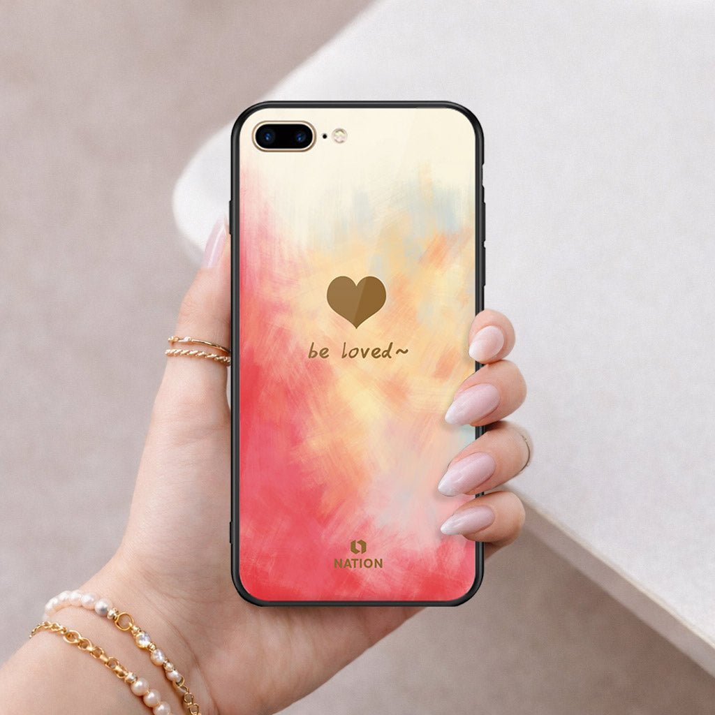 iPhone 8 Plus / 7 Plus - Onation Heart Series - HQ Ultra Shine Premium Infinity Glass Soft Silicon Borders Case