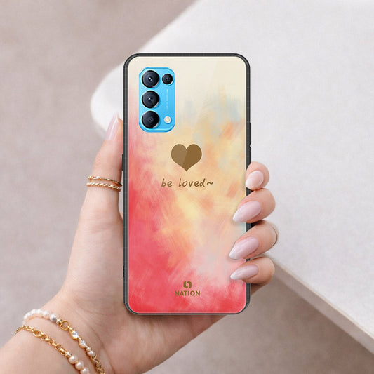 Oppo Find X3 Lite Cover - Onation Heart Series - HQ Ultra Shine Premium Infinity Glass Soft Silicon Borders Case