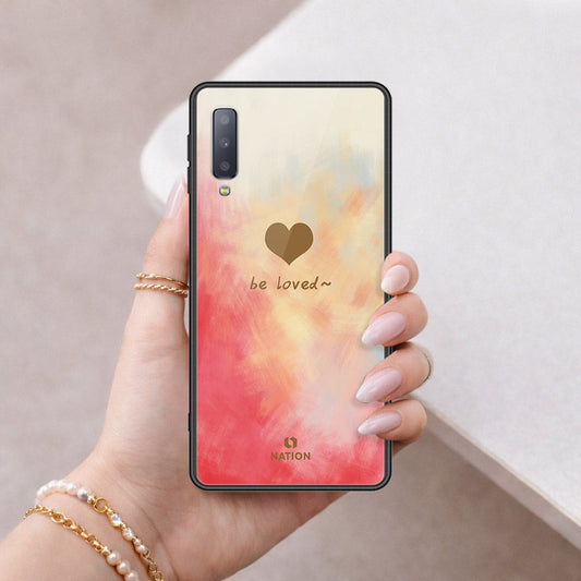 Samsung Galaxy A7 2018 Cover - Onation Heart Series - HQ Ultra Shine Premium Infinity Glass Soft Silicon Borders Case