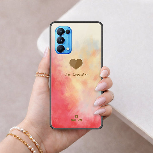 Oppo Reno 5 Pro 5G Cover - Onation Heart Series - HQ Ultra Shine Premium Infinity Glass Soft Silicon Borders Case