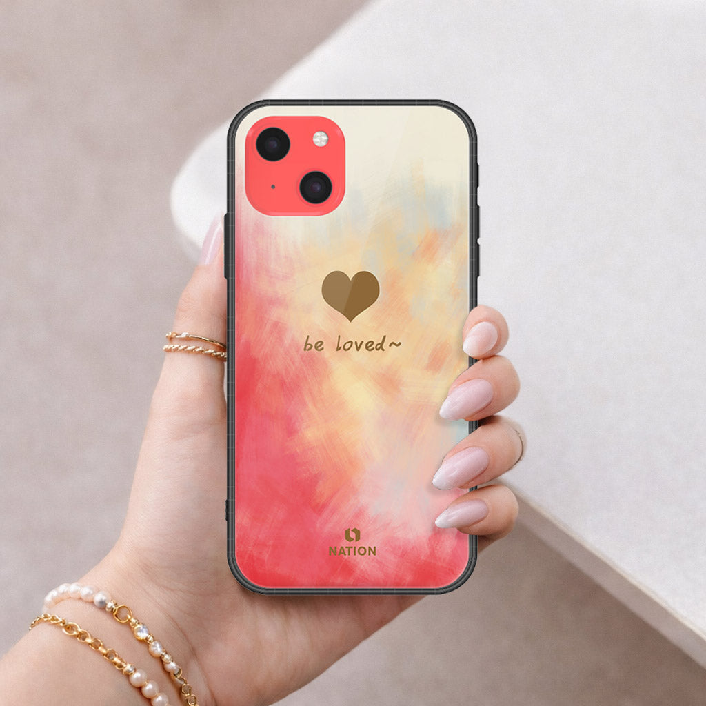 iPhone 13 Mini Cover - Onation Heart Series - HQ Ultra Shine Premium Infinity Glass Soft Silicon Borders Case
