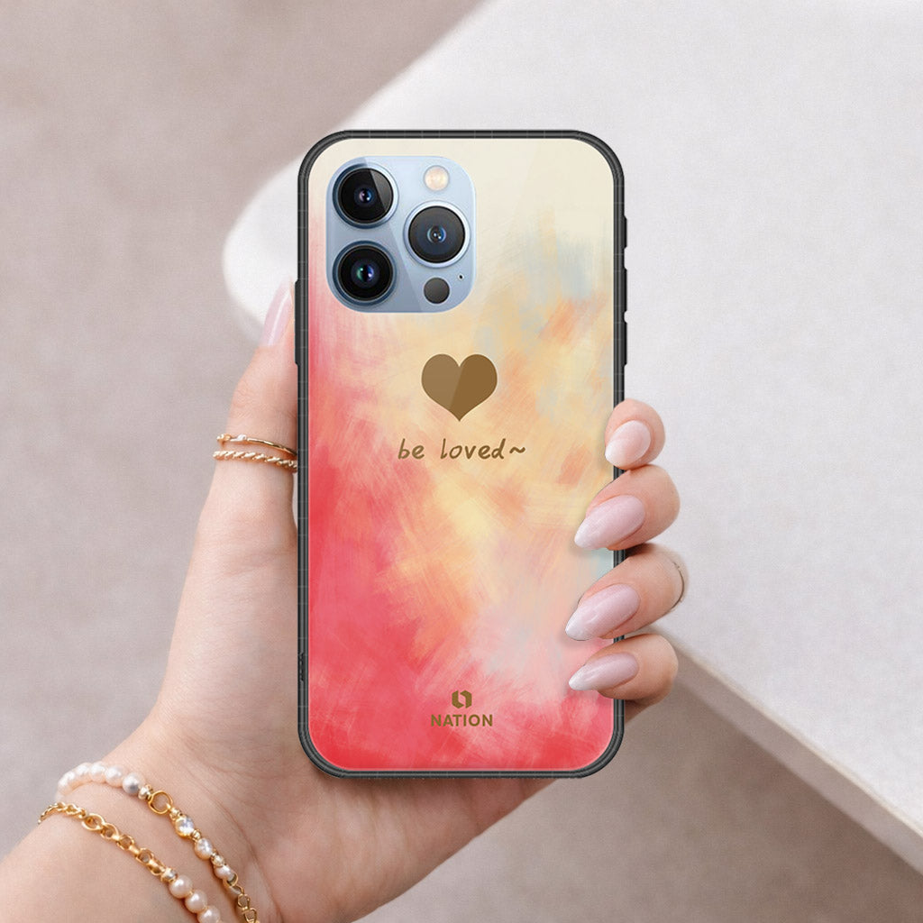 iPhone 13 Pro Cover - Onation Heart Series - HQ Ultra Shine Premium Infinity Glass Soft Silicon Borders Case