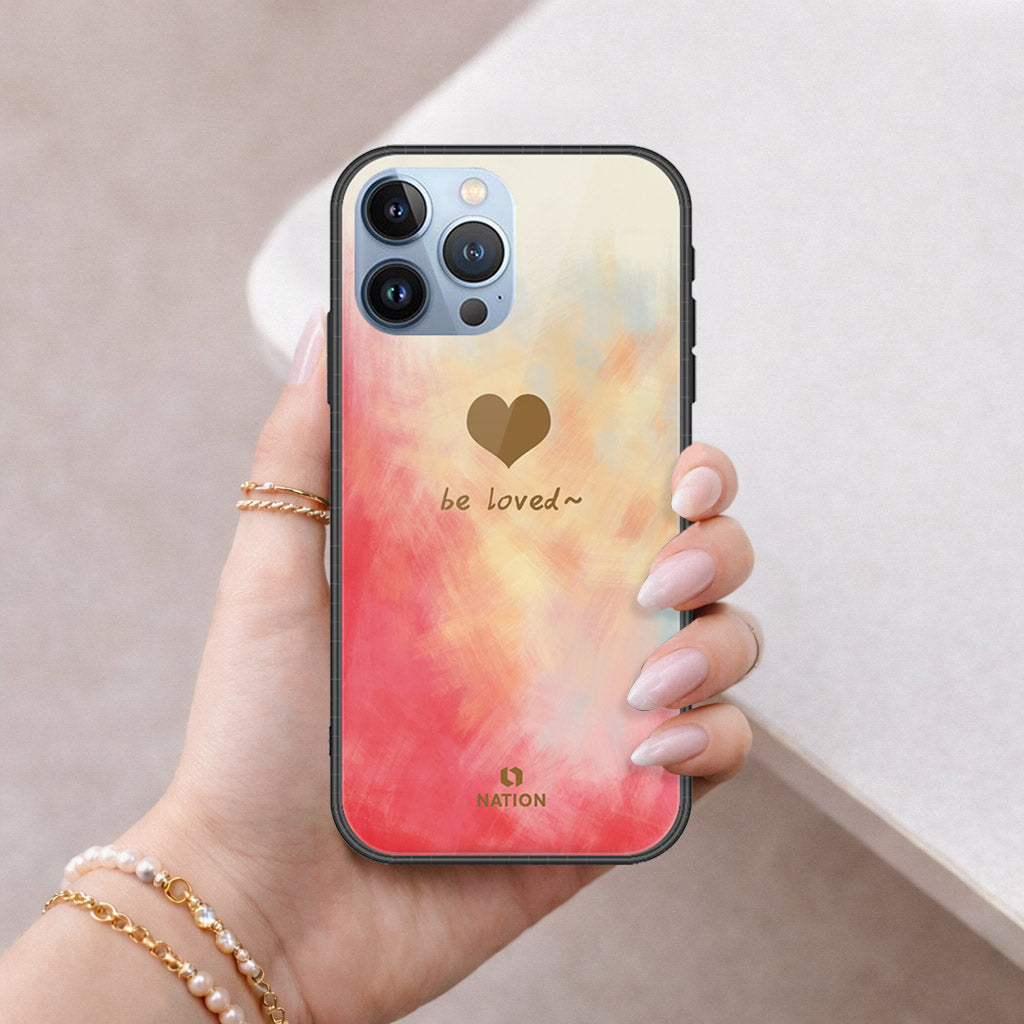 iPhone 13 Pro Max Cover - Onation Heart Series - HQ Ultra Shine Premium Infinity Glass Soft Silicon Borders Case