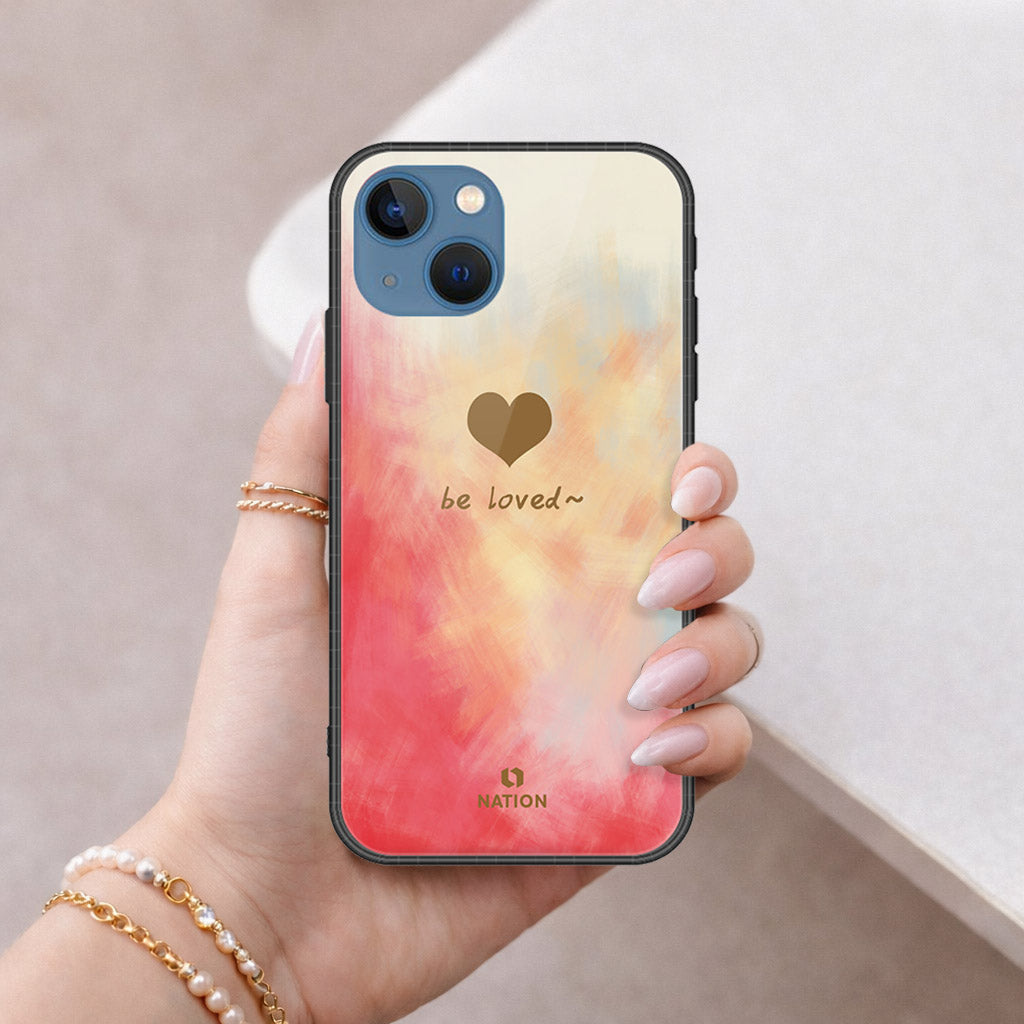 iPhone 13 Cover - Onation Heart Series - HQ Ultra Shine Premium Infinity Glass Soft Silicon Borders Case