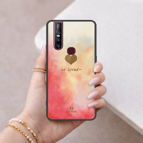 Vivo V15 Cover - Onation Heart Series - HQ Ultra Shine Premium Infinity Glass Soft Silicon Borders Case