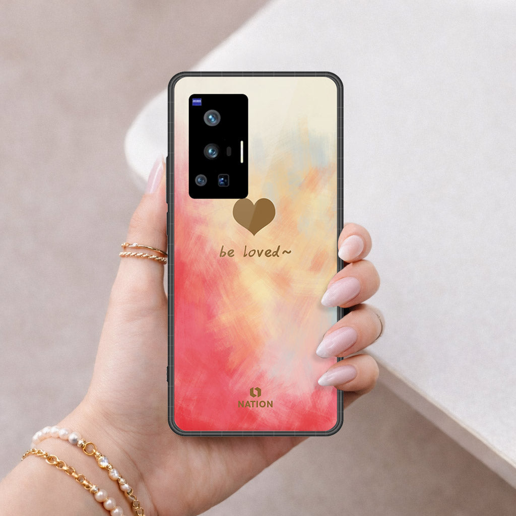 Vivo X70 Pro Cover - Onation Heart Series - HQ Ultra Shine Premium Infinity Glass Soft Silicon Borders Case